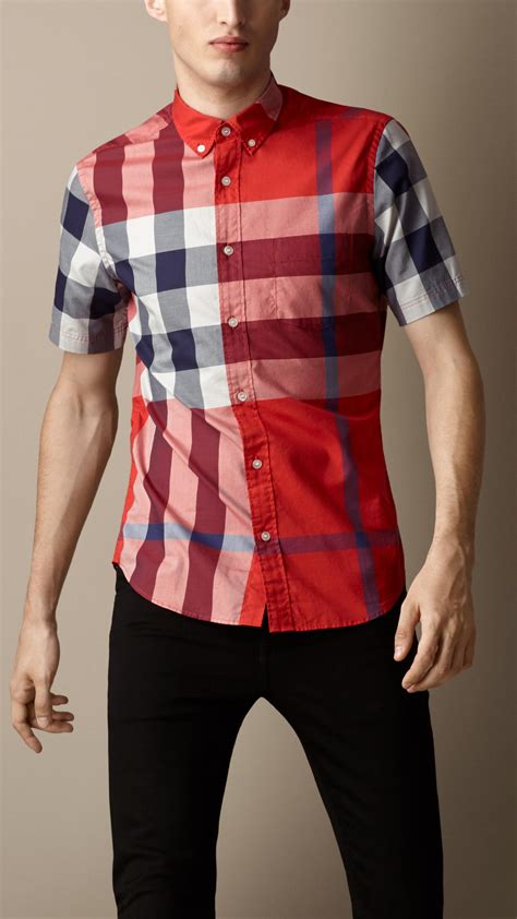 burberry red shirt|burberry shirts for men outlet.